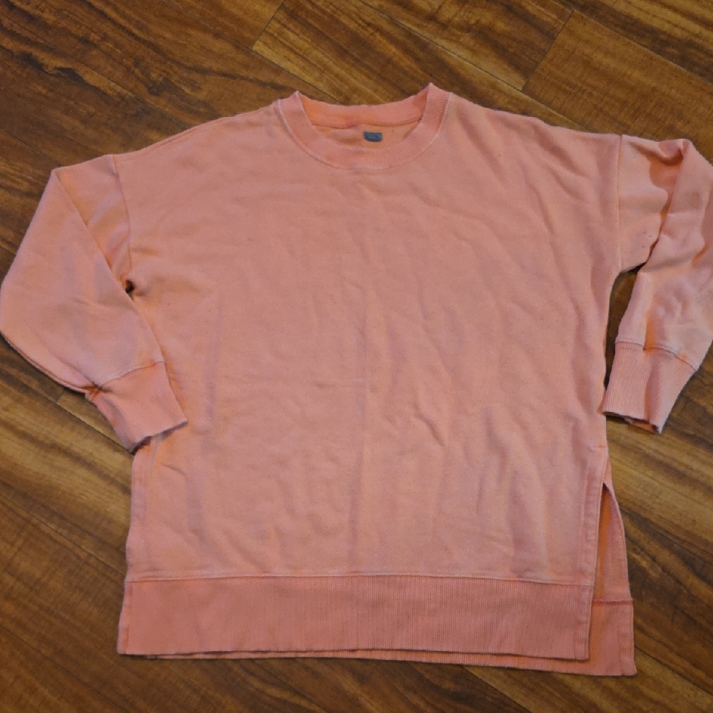 Womens Crewneck Sweater in Peach Pink